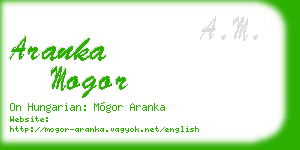 aranka mogor business card